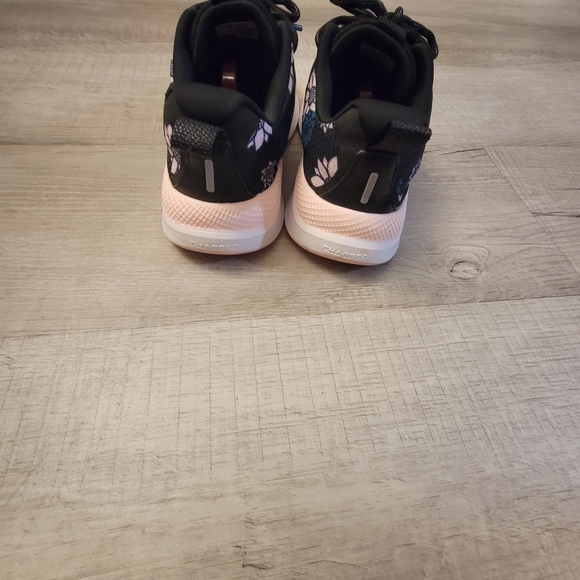 Under Armour Black Athletic Sneakers with Blue and Pink Floral Print - Picture 2 of 7